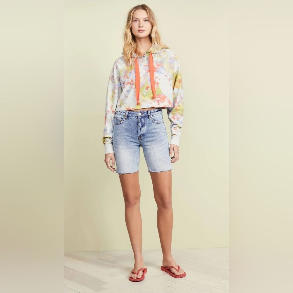 Free People Avery Button Fly High Rise Cut Off Style Bermuda Shorts Size 28 - Picture 12 of 12